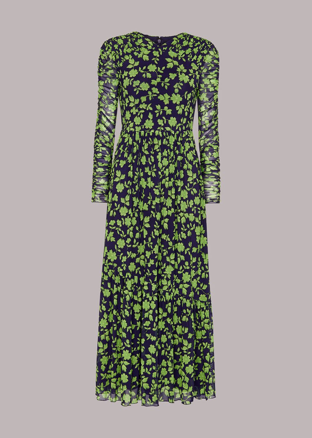 Whistles Linear Floral Mesh Dress Green / Multicolor | US-86032ZNUQ