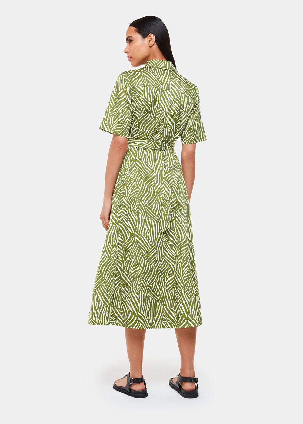 Whistles Linear Leaf Midi Dress Green / Multicolor | US-38257TVGH