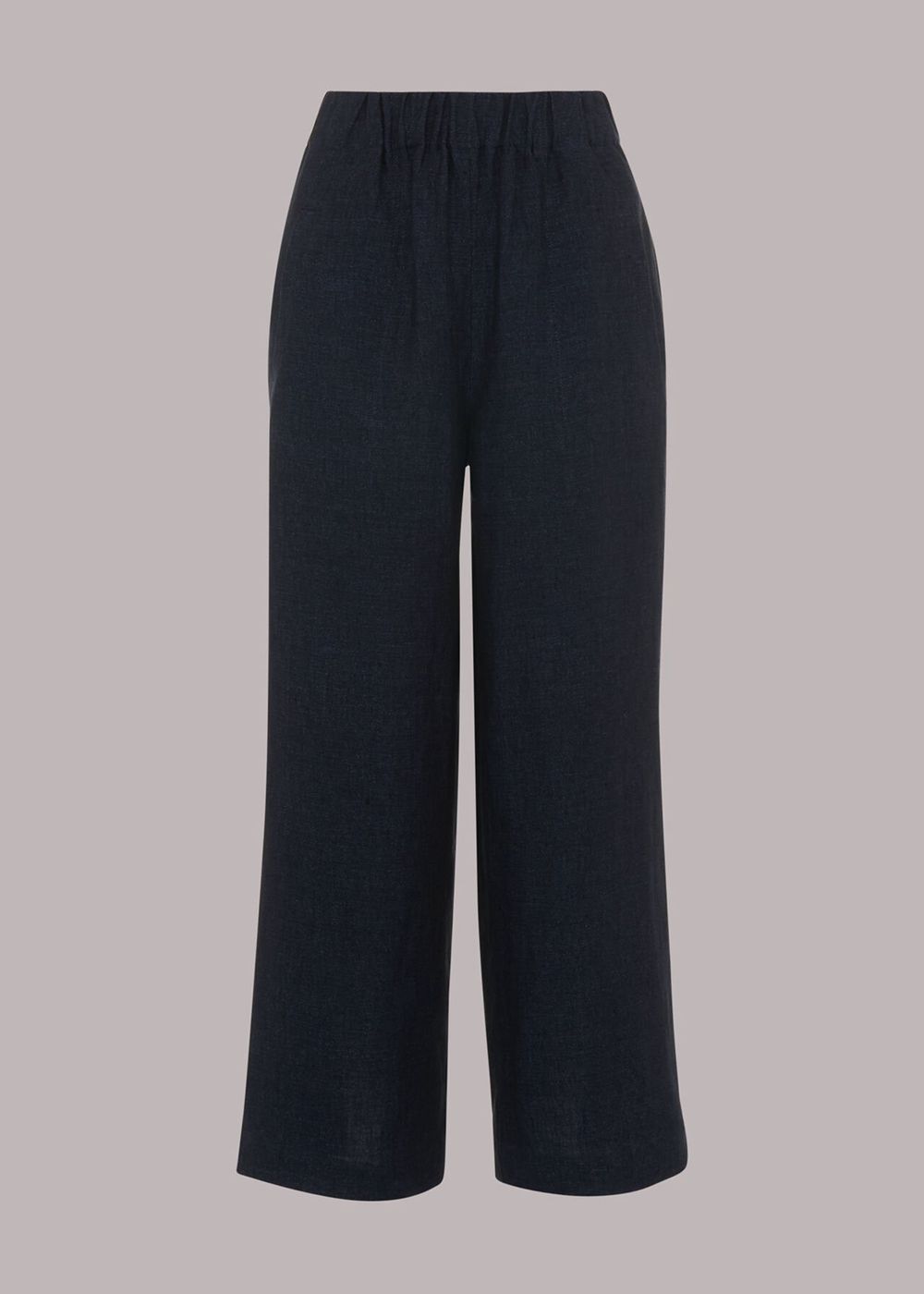 Whistles Linen Indigo Pants Navy | US-86537GYFT