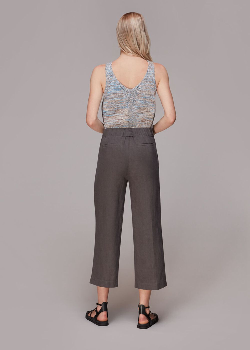 Whistles Linen Pants Black | US-93654UZFY