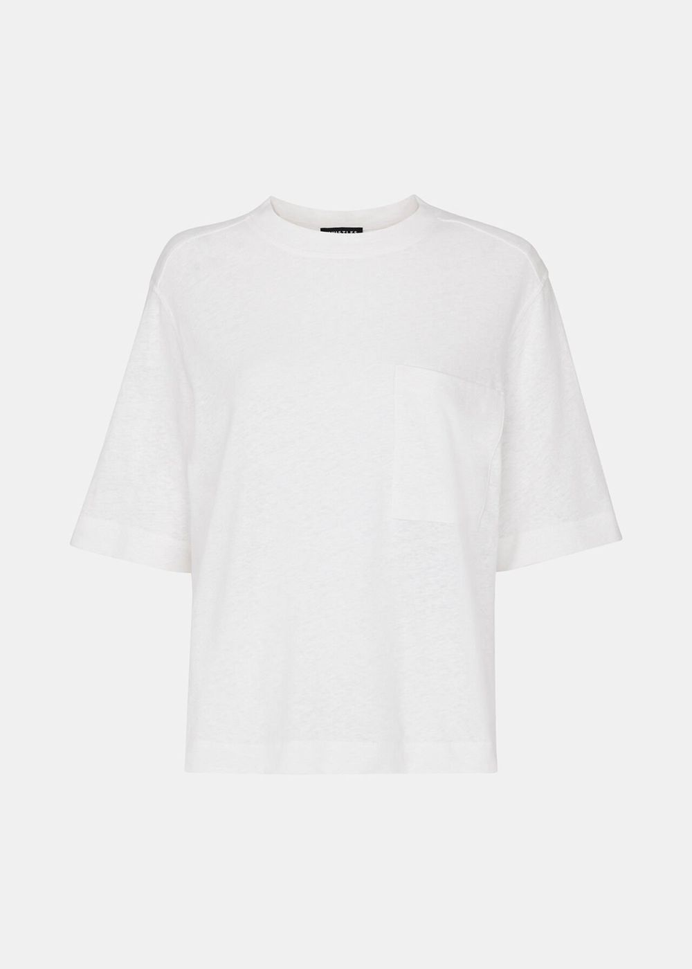 Whistles Linen Pocket Blend T-Shirt White | US-90256HNBR