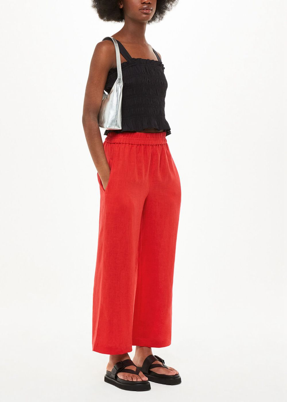 Whistles Linen Pocket Pants Red | US-91743VBHZ