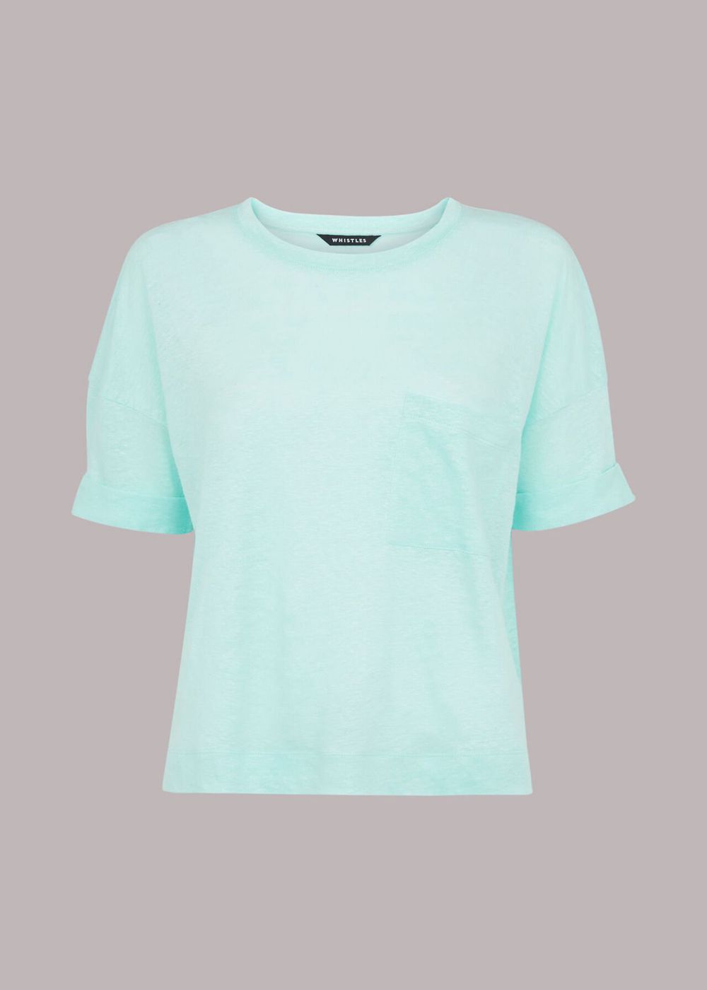 Whistles Linen Pocket Top Turquoise | US-48732RIEJ