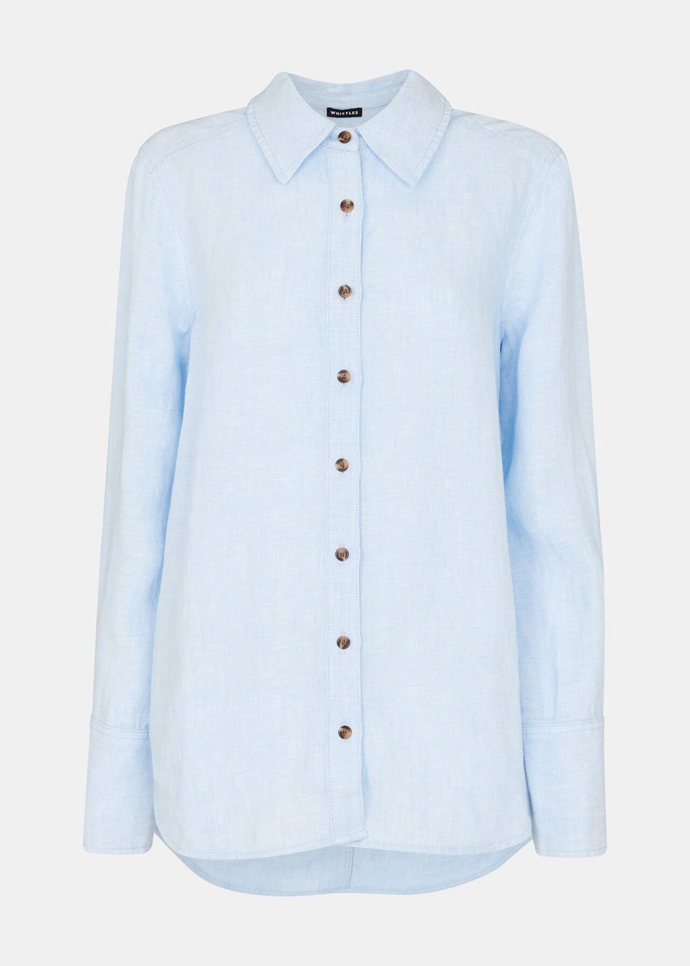 Whistles Linen Relaxed Fit Shirts Blue | US-85602XKLB