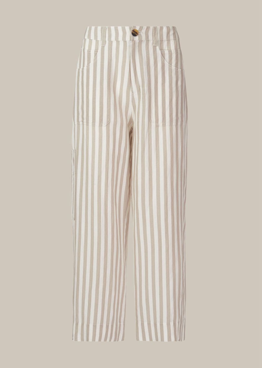 Whistles Linen Stripe Pants White / Multicolor | US-20814MATS