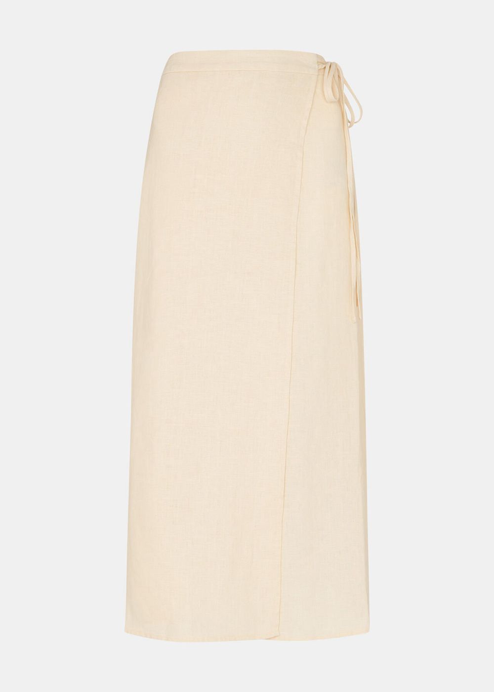 Whistles Linen Wrap Midi Skirts White | US-47263TMWF