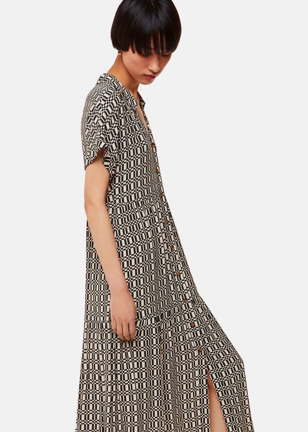 Whistles Link Check Print Dress Black / Multicolor | US-60435FZQV