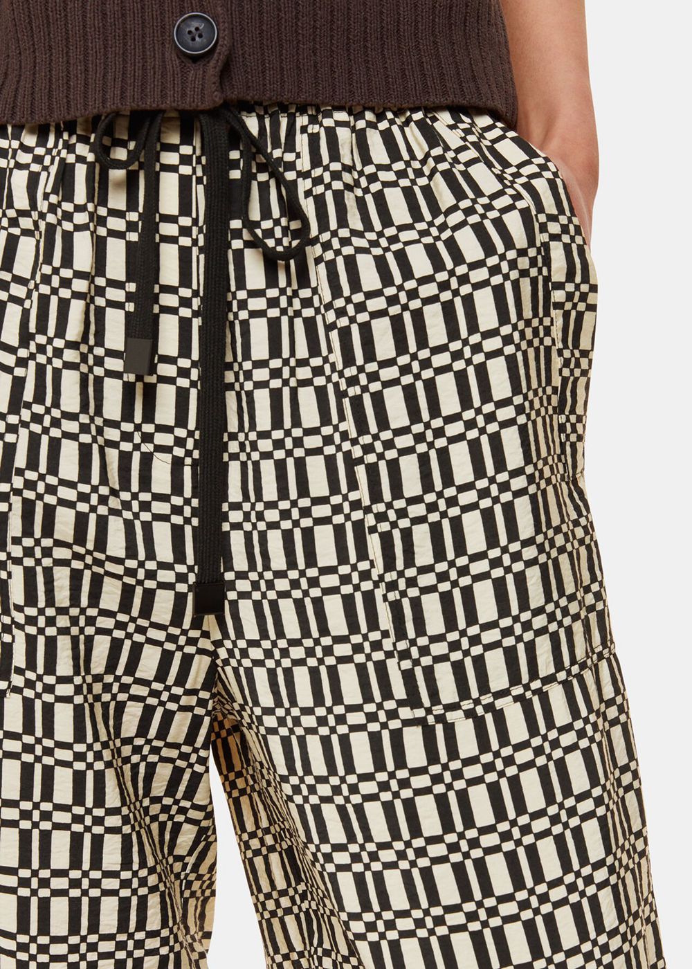 Whistles Link Check Print Pants Black / Multicolor | US-94678RCZU