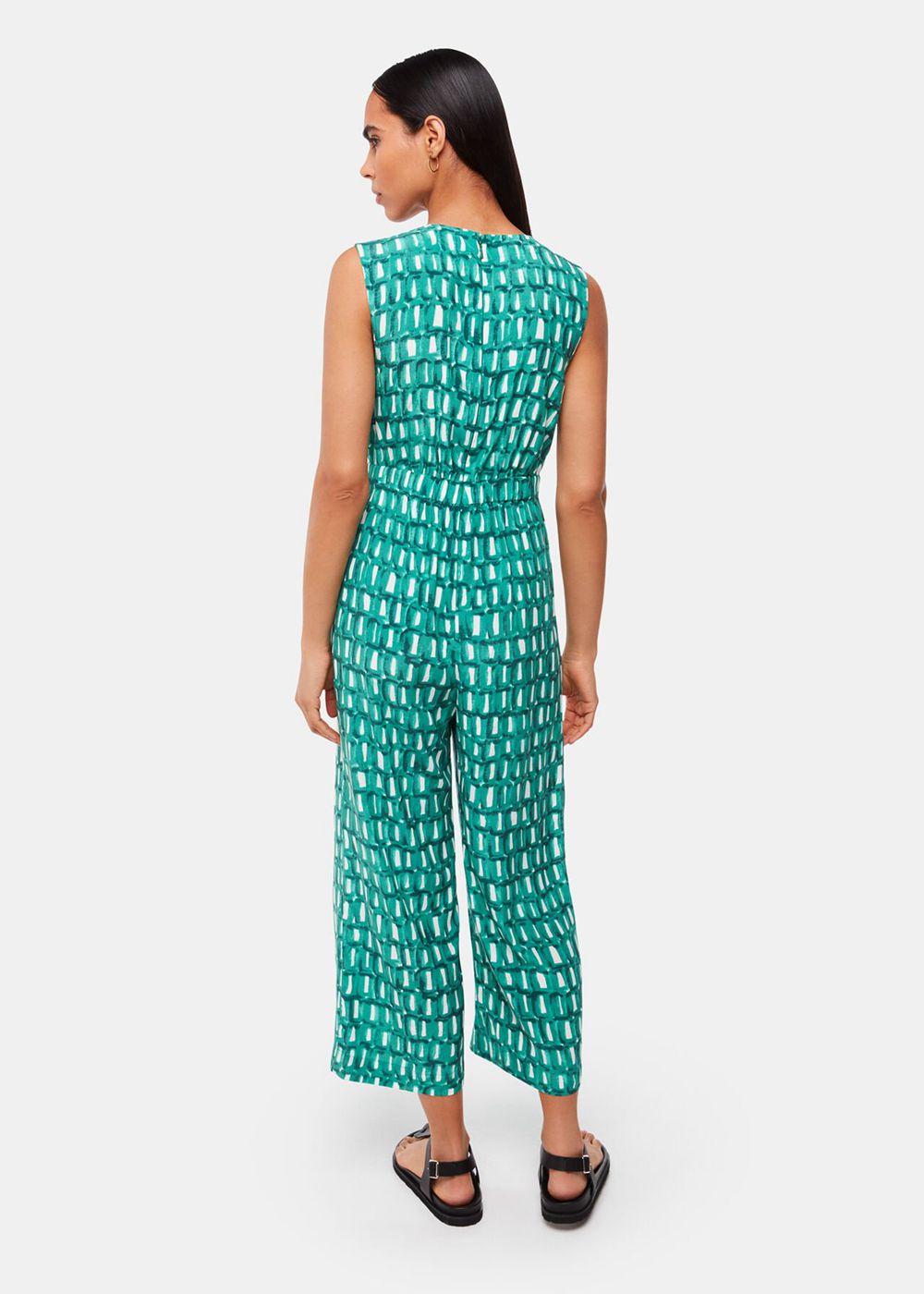 Whistles Linked Smudge Lorna Jumpsuit Green / Multicolor | US-49625QWNB