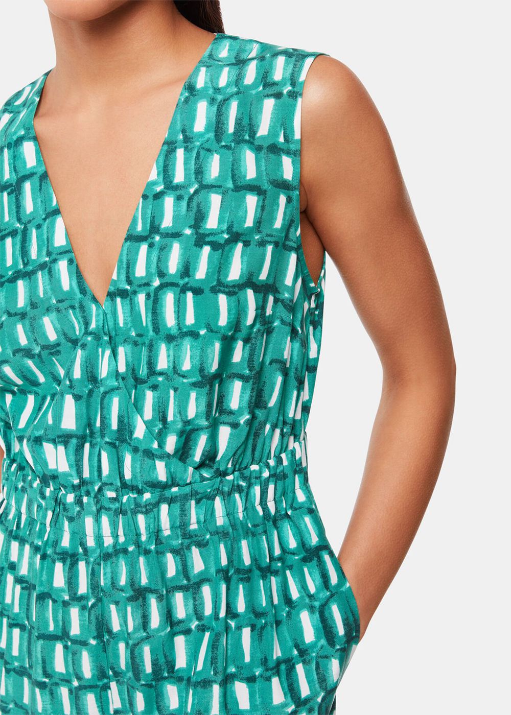 Whistles Linked Smudge Lorna Jumpsuit Green / Multicolor | US-49625QWNB