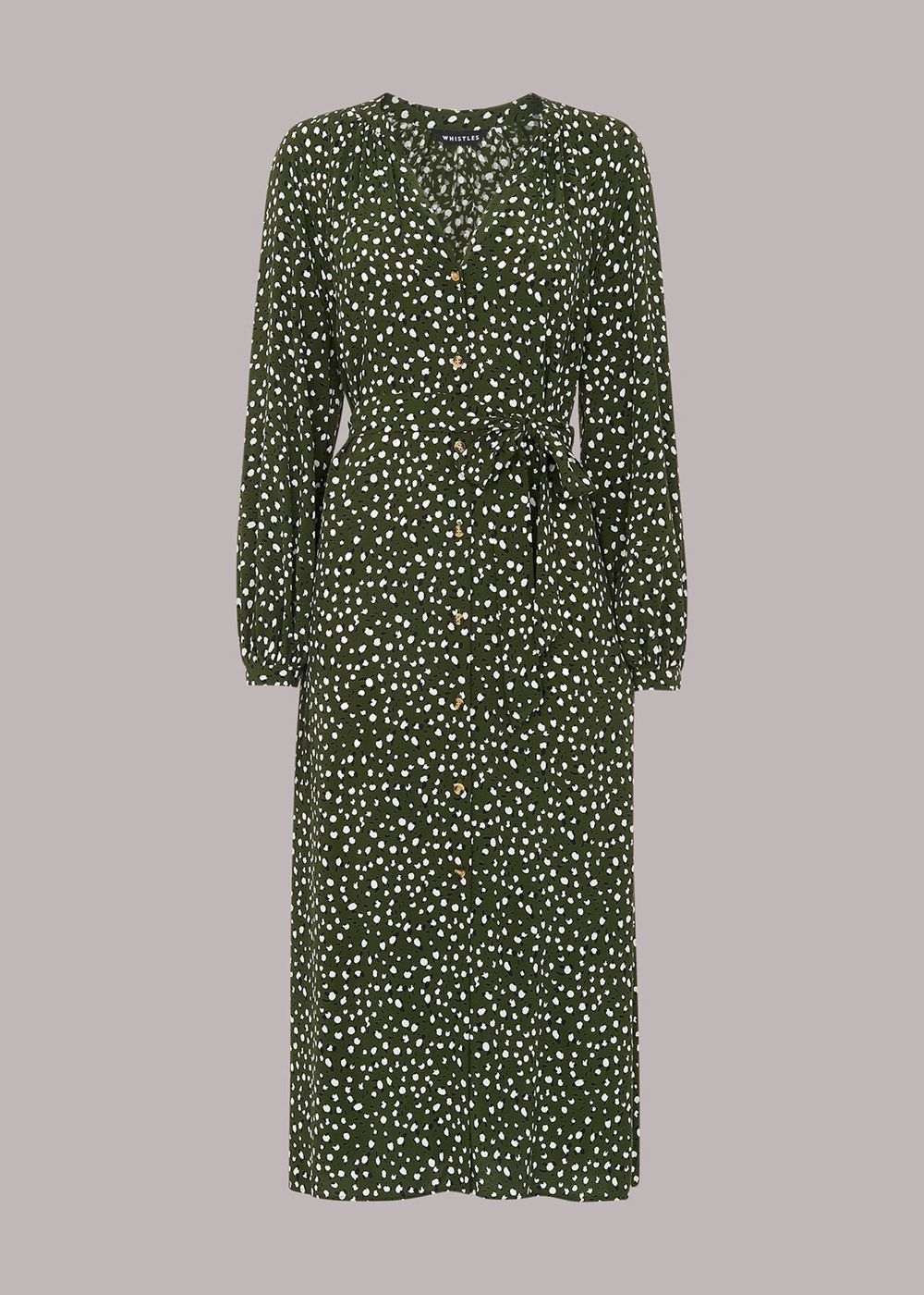 Whistles Livi Wild Leopard Midi Dress Green / Multicolor | US-90483PIJT