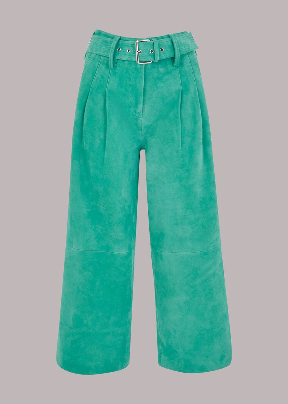 Whistles Liz Suede Belted Pants Green | US-97201RGOV