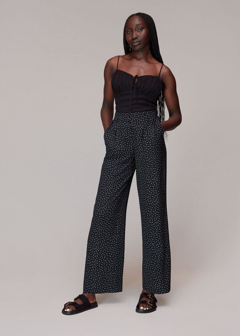 Whistles Lizzie Geo Dot Print Pants Black / White | US-57061BFIO