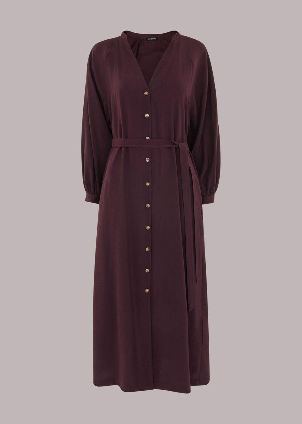 Whistles Lizzie Midi Dress Aubergine | US-35609OCVD