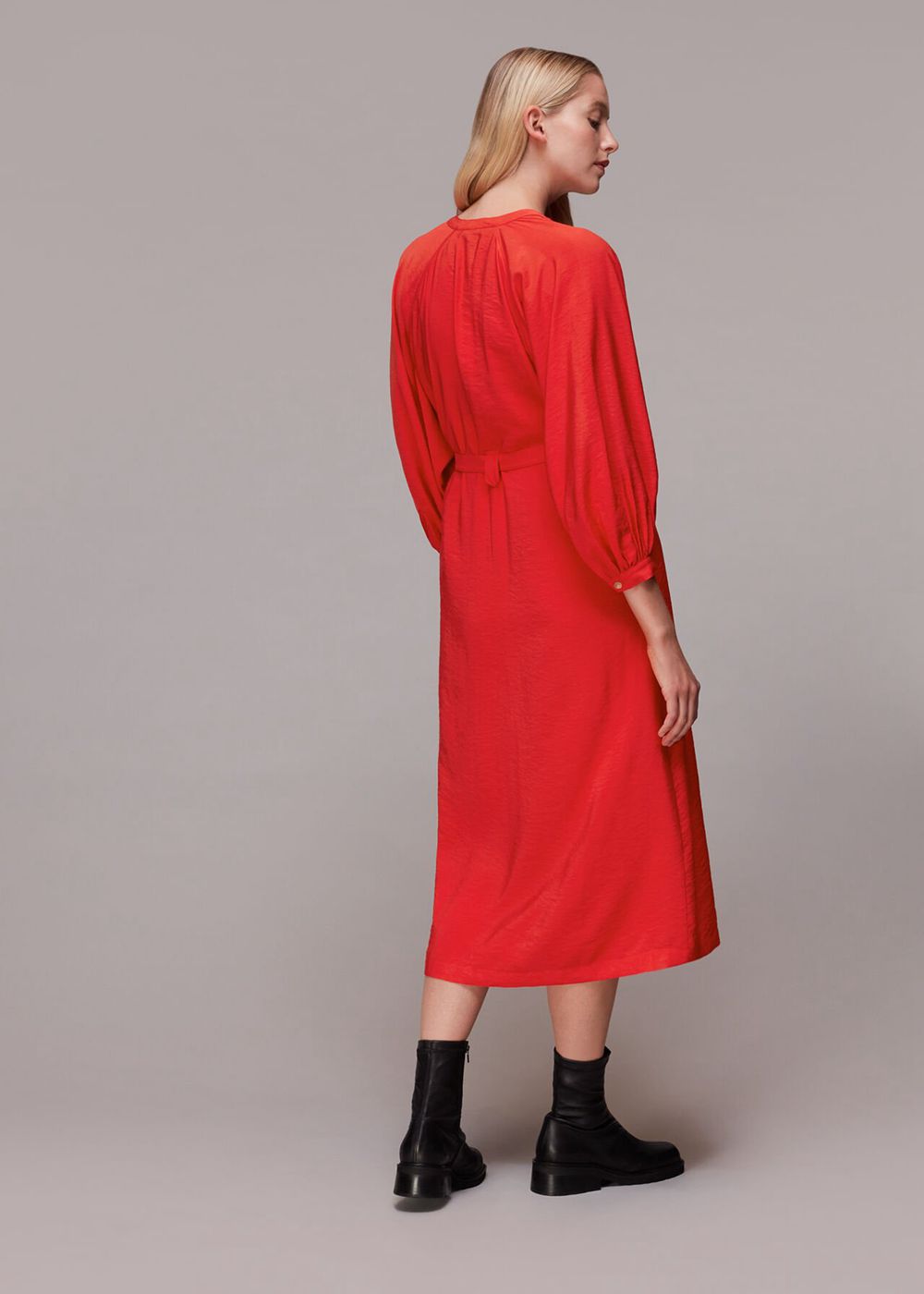 Whistles Lizzie Midi Dress Red | US-26503ISQR