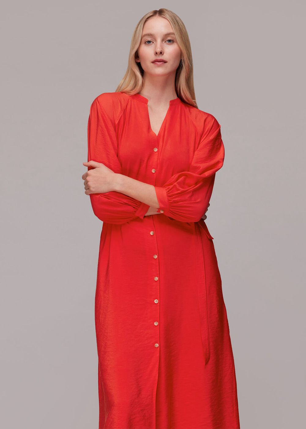 Whistles Lizzie Midi Dress Red | US-26503ISQR