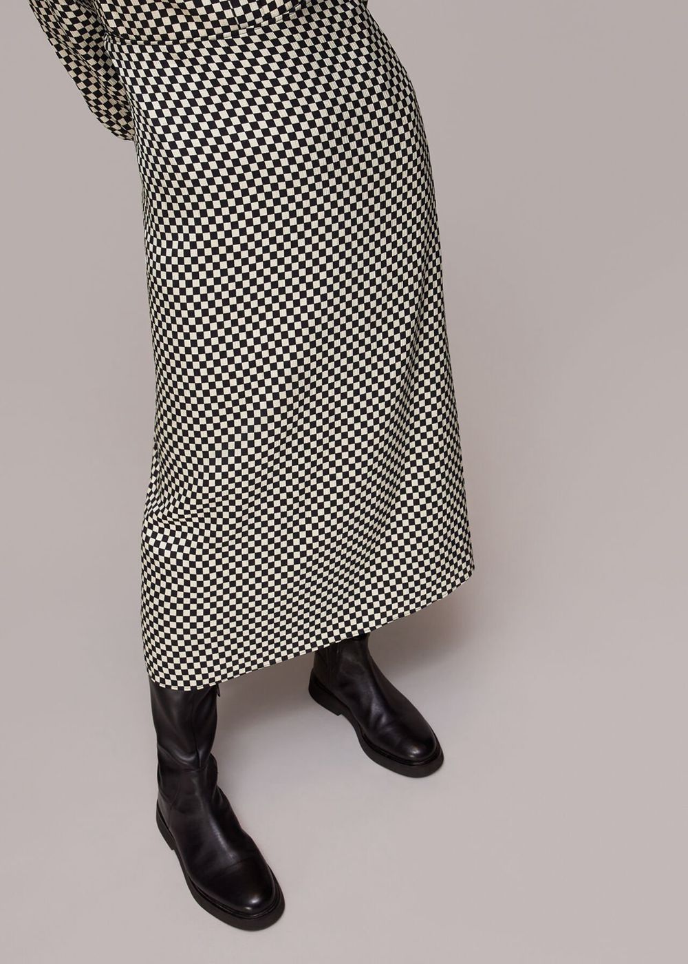 Whistles Lola Checkerboard Skirts Black / Multicolor | US-80976MIKV