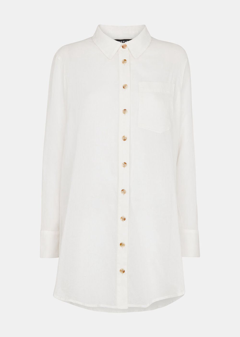 Whistles Longline Beach Shirts White | US-92783CPAZ