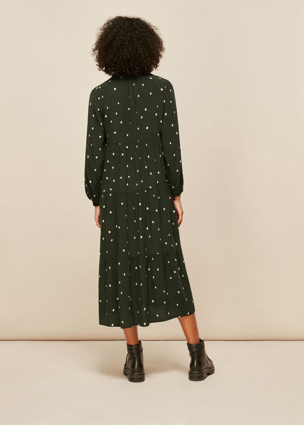 Whistles Longline Spot Enora Dress Green / Multicolor | US-21583DLBW