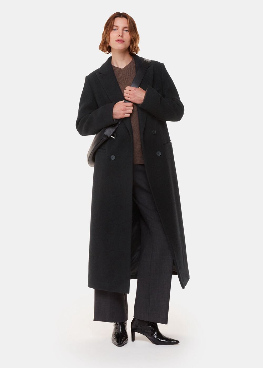 Whistles Lori Longline Coat Black | US-68234IFKS