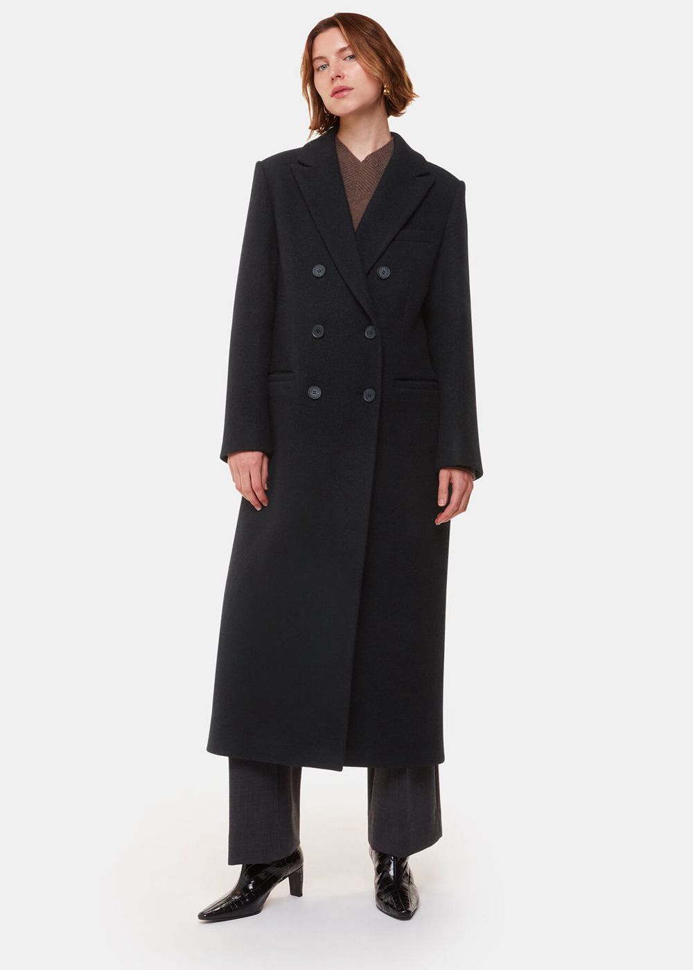 Whistles Lori Longline Coat Black | US-68234IFKS