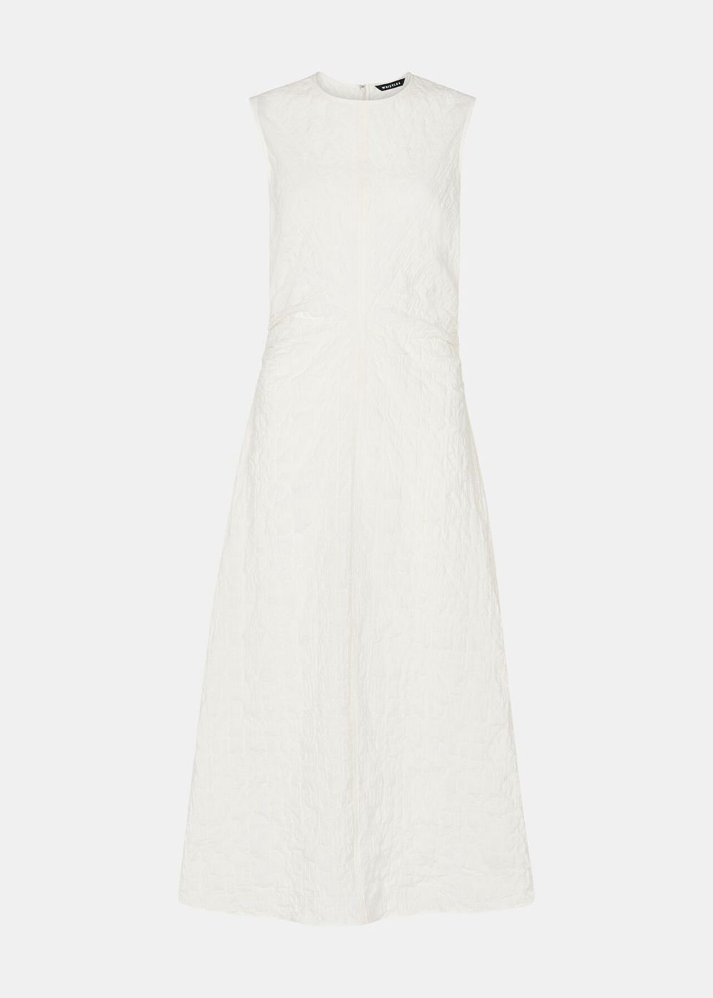 Whistles Lori Textured Midi Dress White | US-35624PQMF