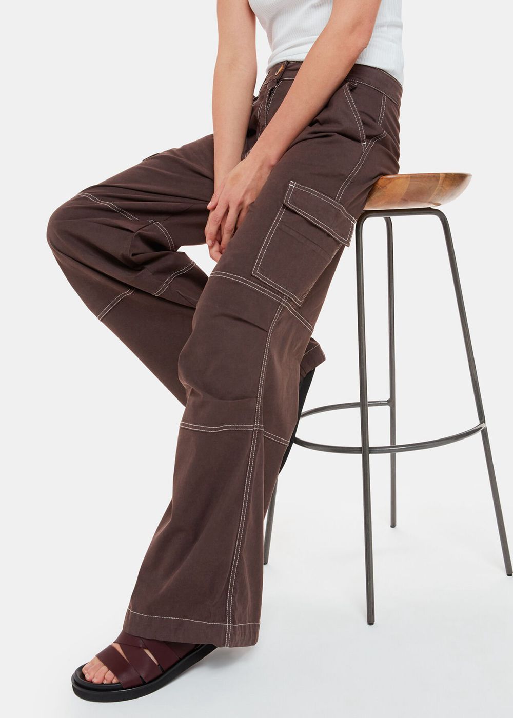 Whistles Lorna Cargos Pants Chocolate | US-48605VJZY