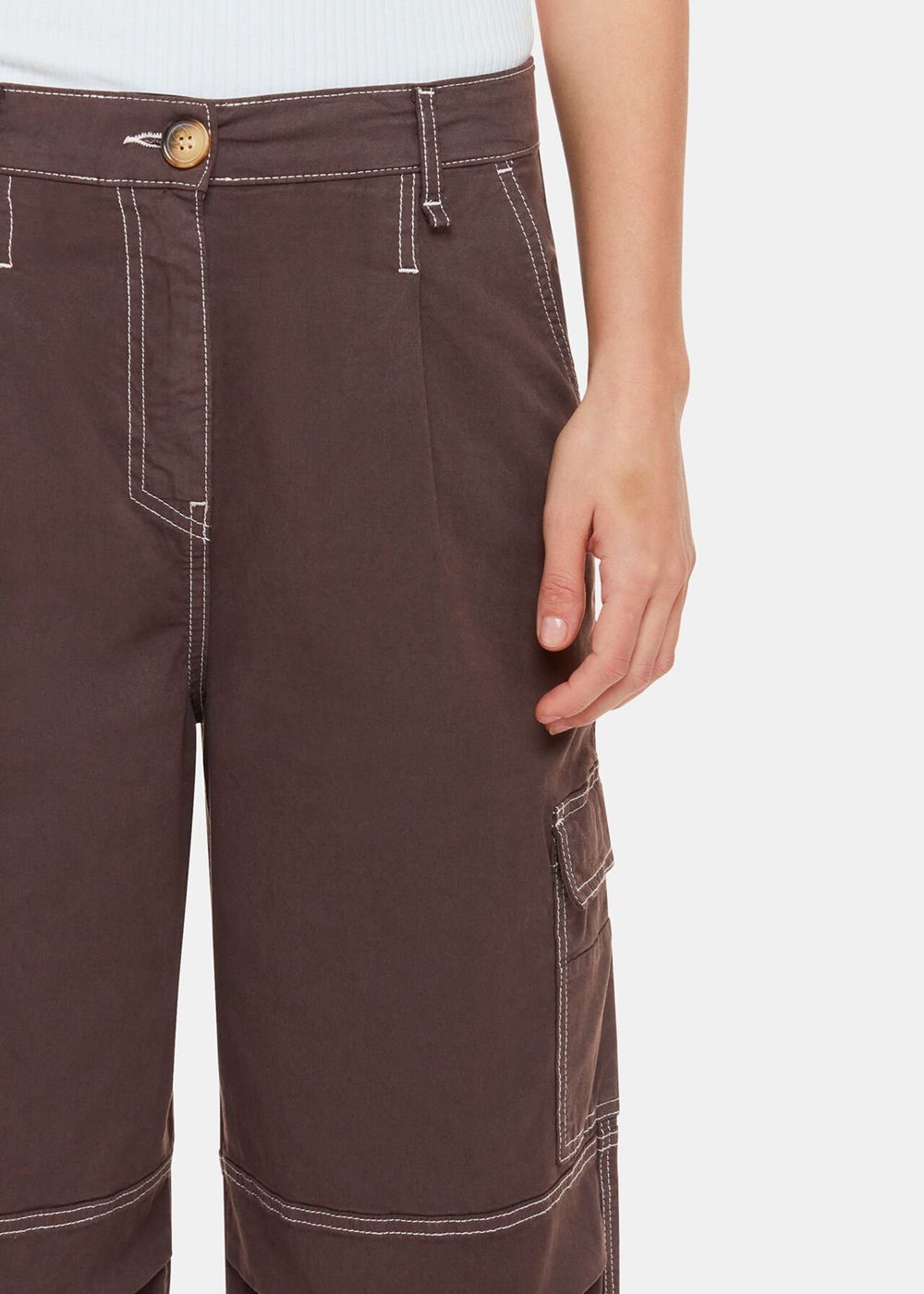 Whistles Lorna Cargos Pants Chocolate | US-48605VJZY