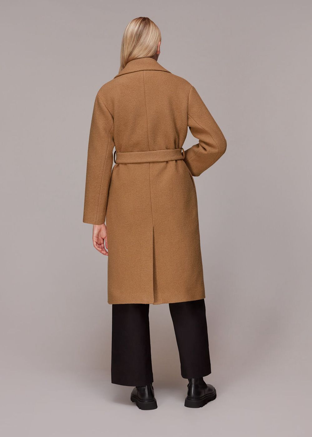 Whistles Lorna Wrap Wool Coat Brown | US-70582NZIU