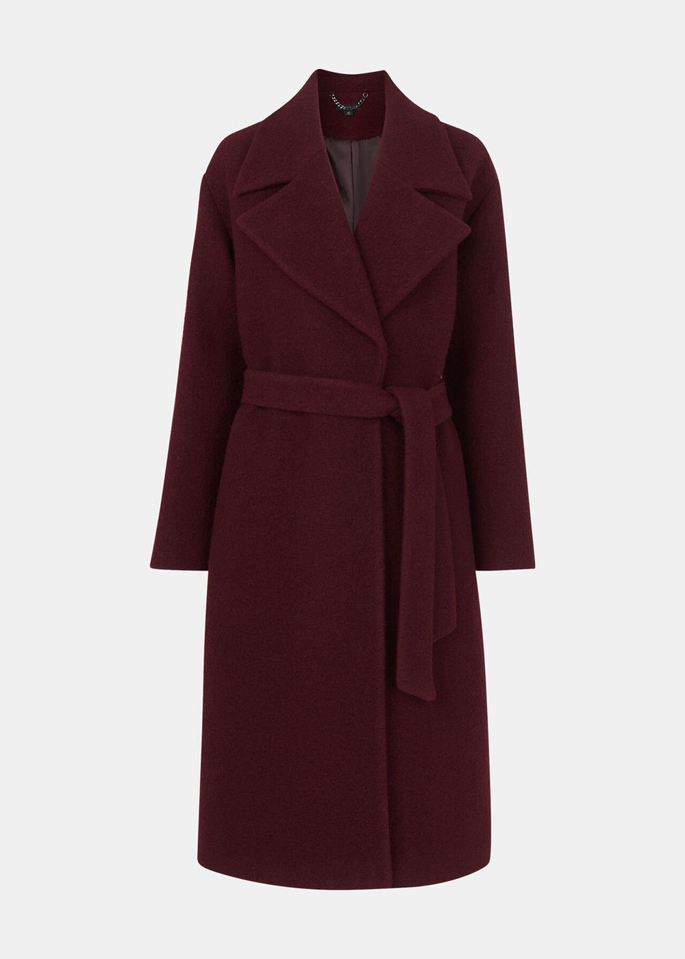 Whistles Lorna Wrap Wool Coat Burgundy | US-17602UPLI