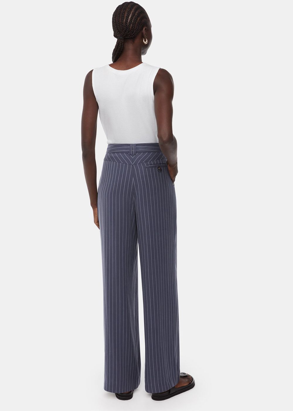 Whistles Lottie Pinstripe Pants Navy / Multicolor | US-38642BOHV