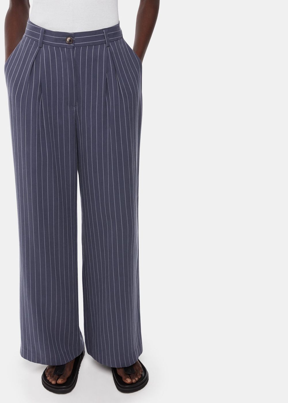 Whistles Lottie Pinstripe Pants Navy / Multicolor | US-38642BOHV