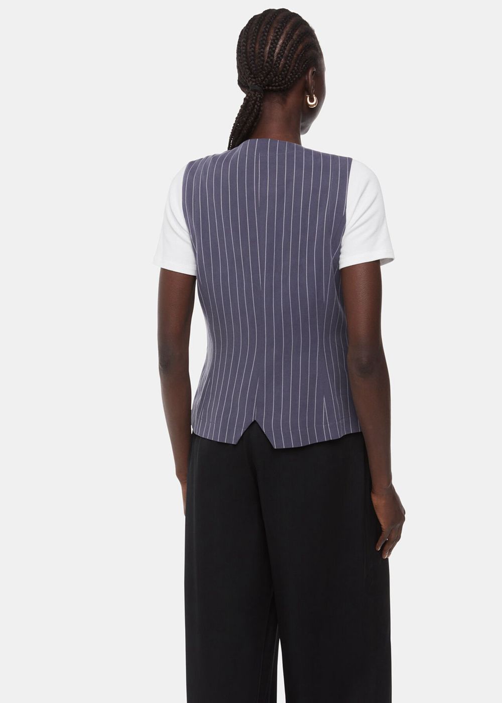 Whistles Lottie Pinstripe Vest Navy / Multicolor | US-19570BRQD