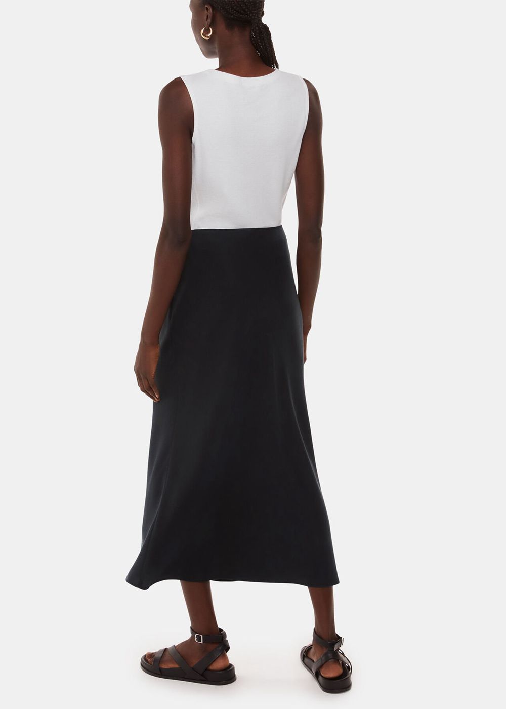 Whistles Louise Bias Cut Skirts Black | US-60235GKIJ