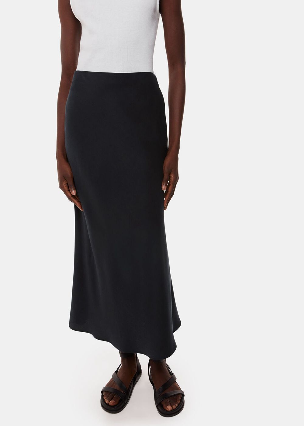 Whistles Louise Bias Cut Skirts Black | US-60235GKIJ