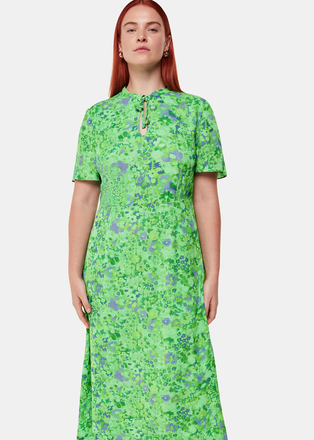 Whistles Lucid Floral Bonnie Dress Green / Multicolor | US-02561JSUG