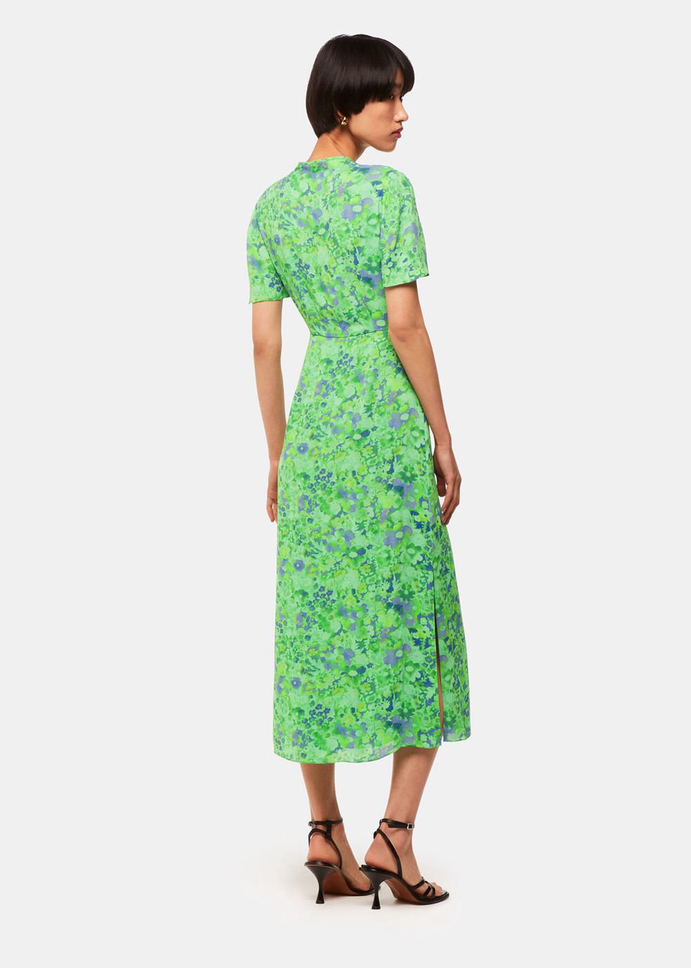 Whistles Lucid Floral Bonnie Dress Green / Multicolor | US-02561JSUG