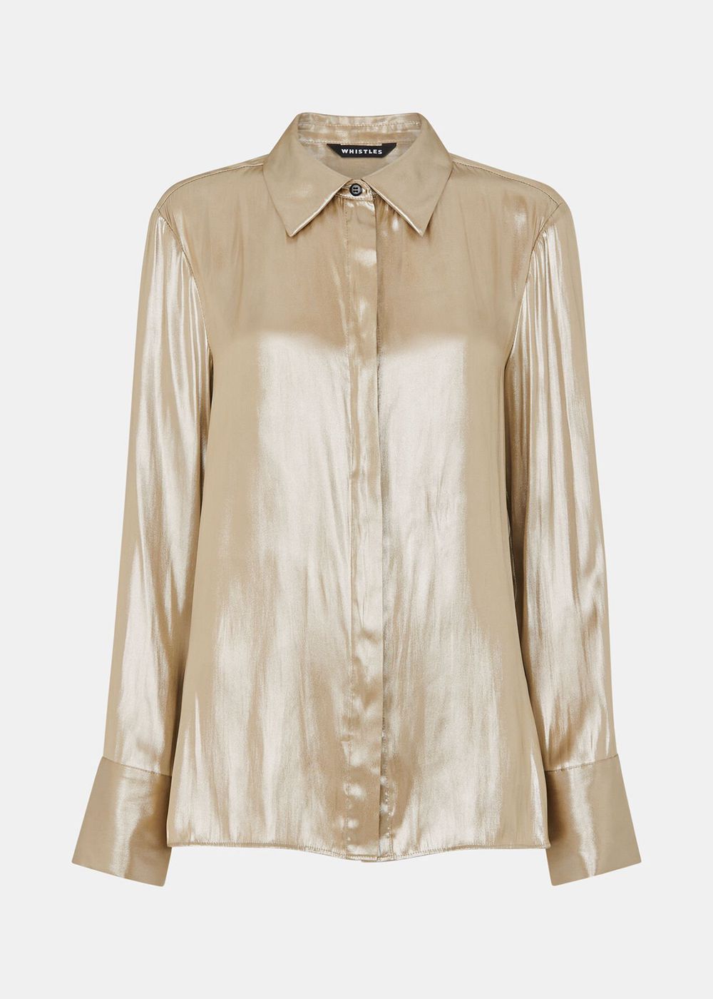 Whistles Lucie Metallic Shirts Gold | US-34579CVFX