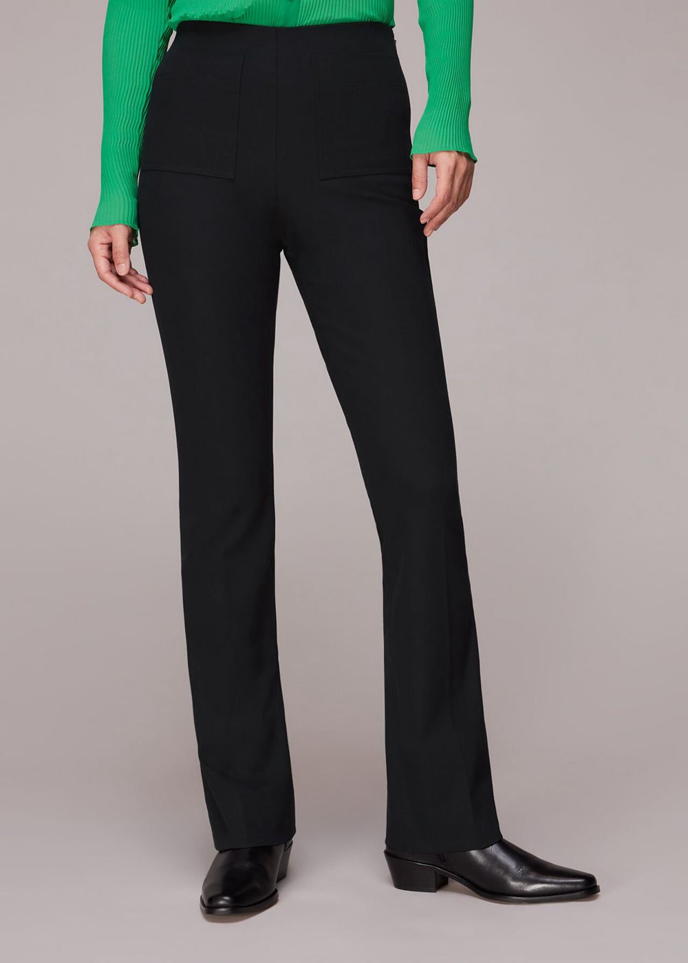 Whistles Lucy Kick Flare Pants Black | US-92068JYKW