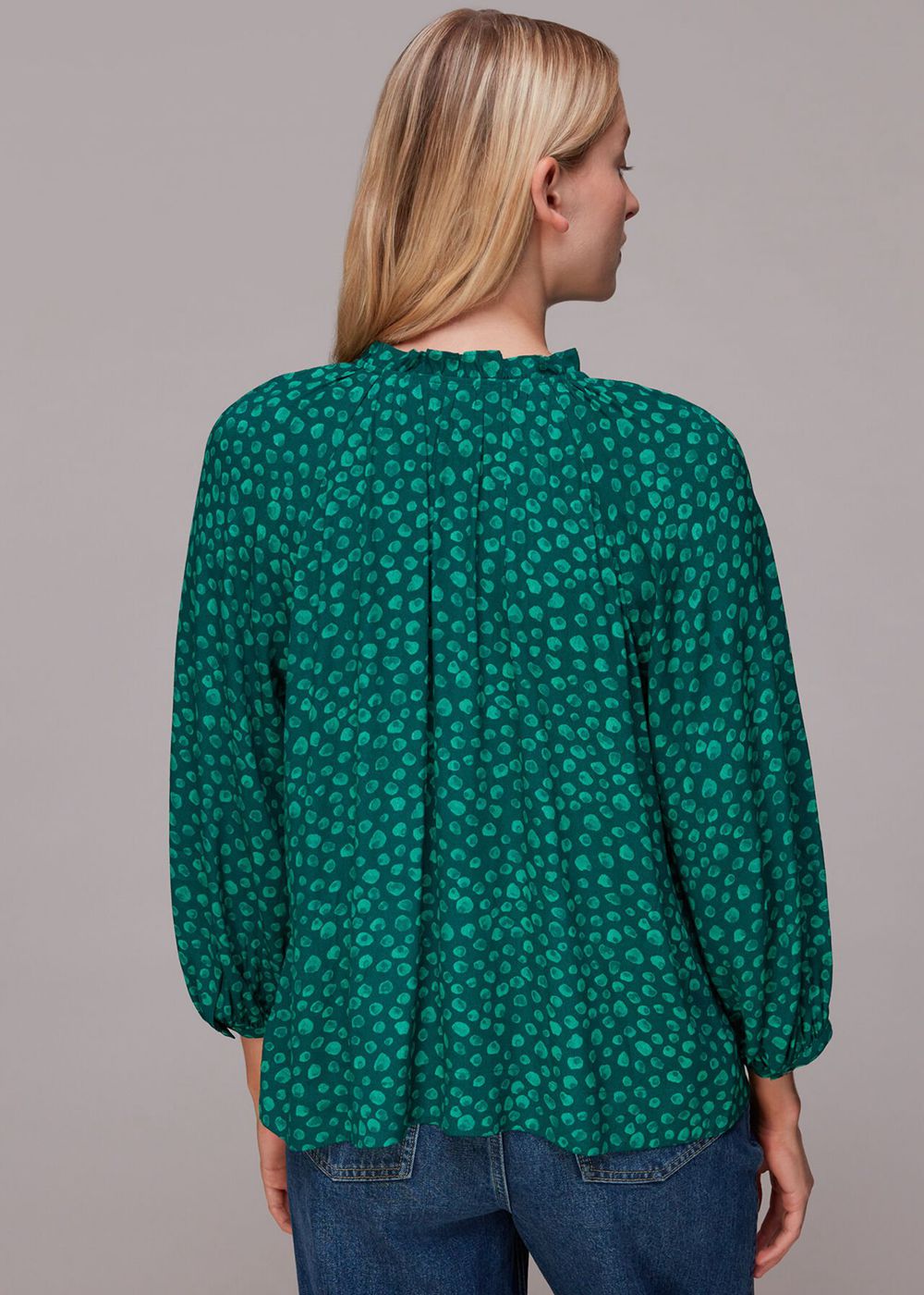 Whistles Lucy Lava Spot Top Green / Multicolor | US-64739JYVQ