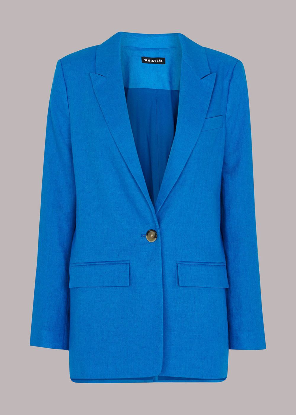 Whistles Lucy Linen Blazer Blue | US-14356LTFQ