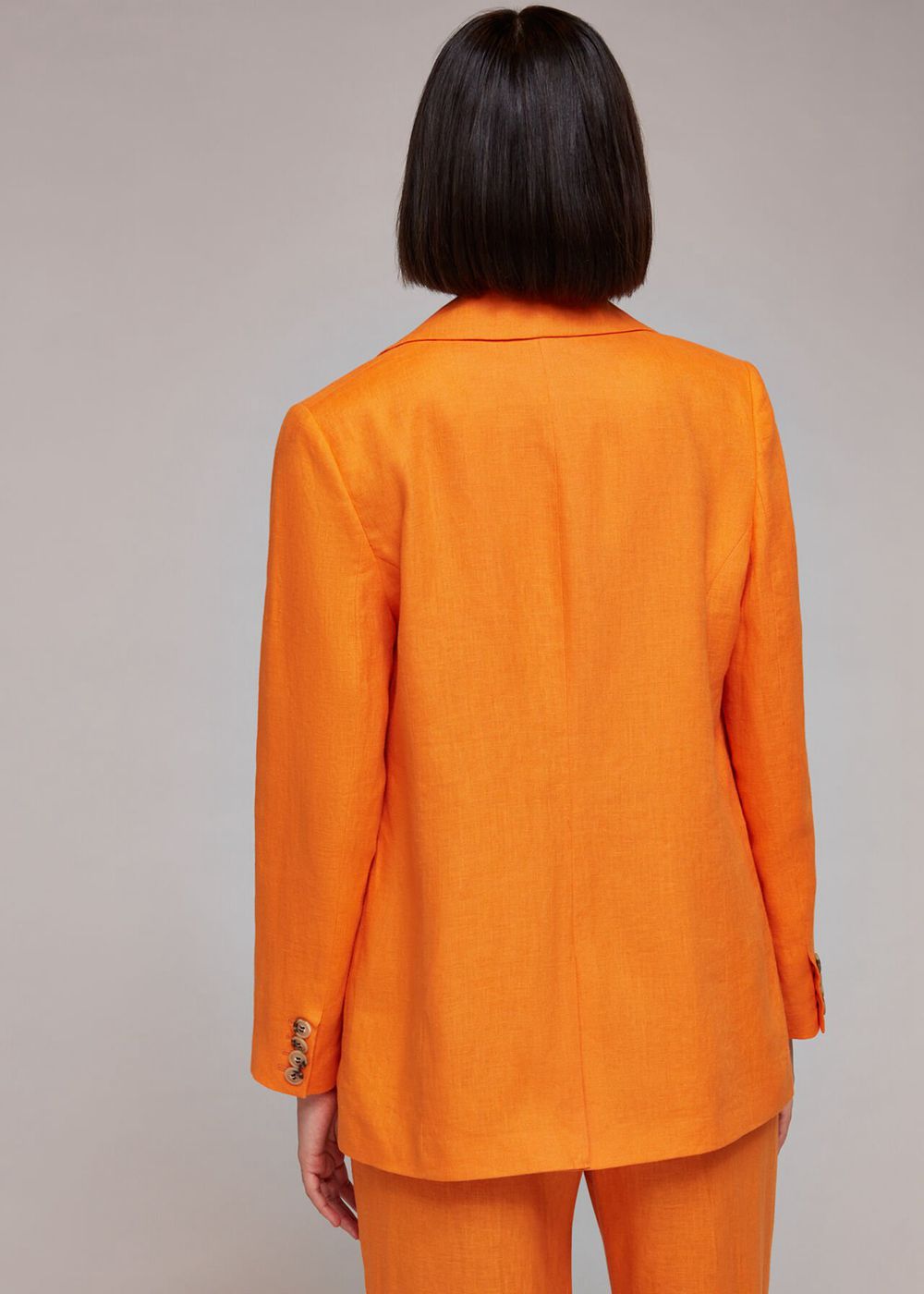 Whistles Lucy Linen Blazer Orange | US-09843OEQK