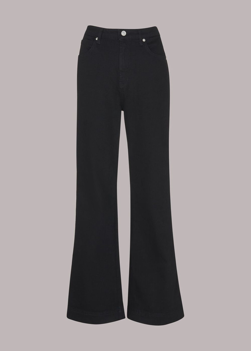 Whistles Lucy Stretch Flared Jeans Black | US-04271GKNH