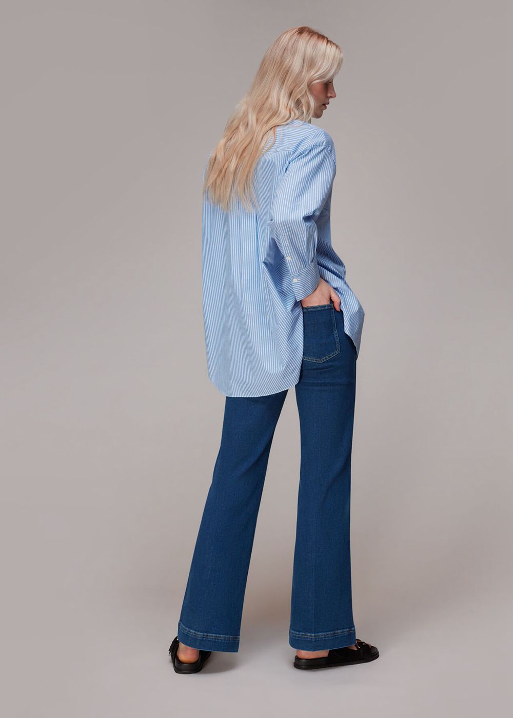 Whistles Lucy Stretch Flared Jeans Blue | US-58394WVPK