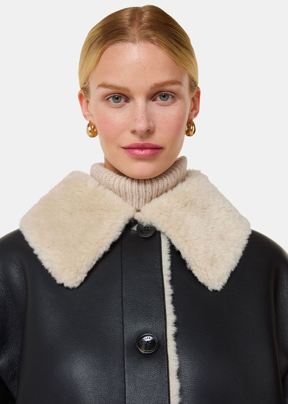 Whistles Luella Faux Fur Coat Black | US-43192USKE