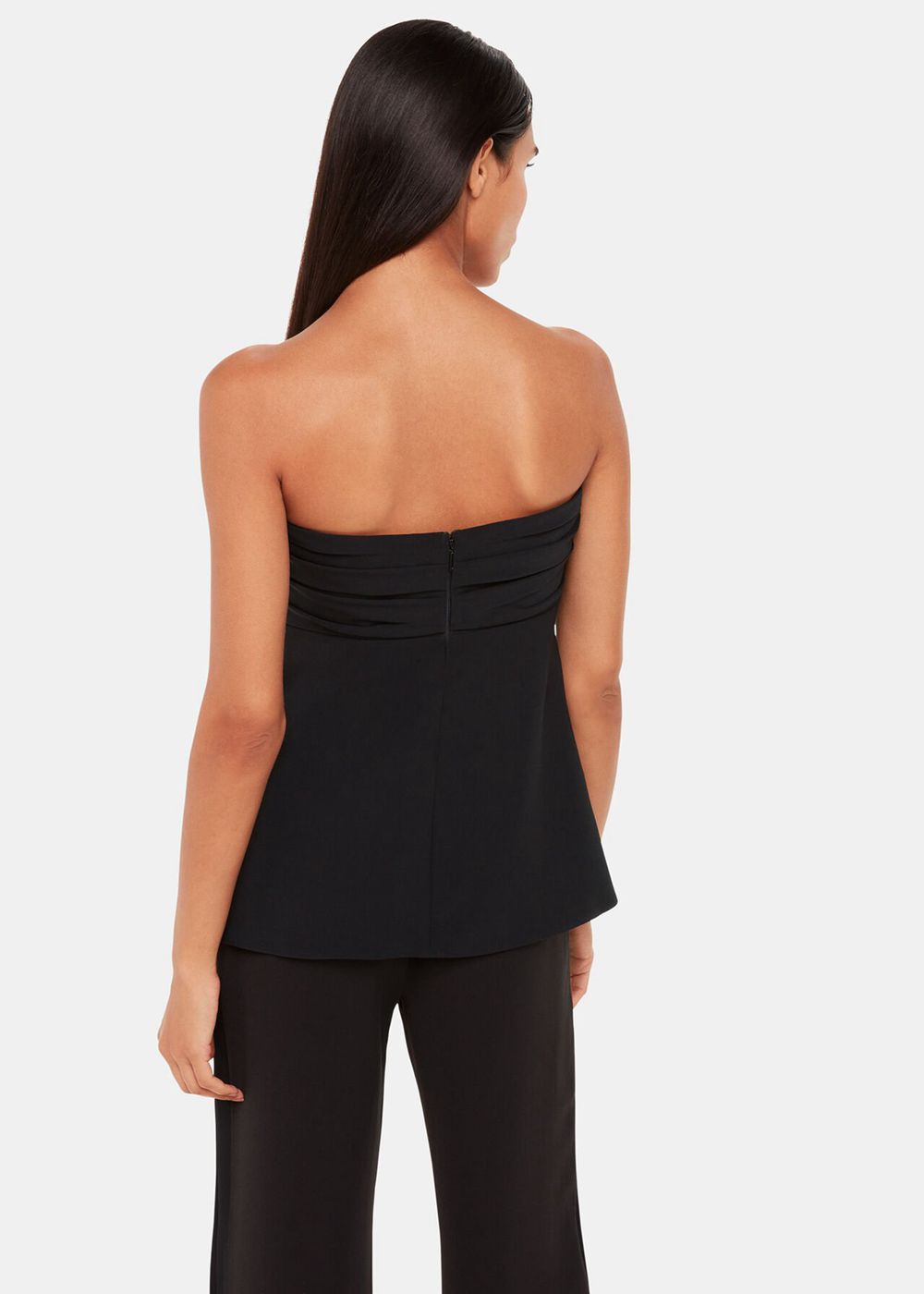 Whistles Lula Crepe Bandeau Top Black | US-92074IVRB