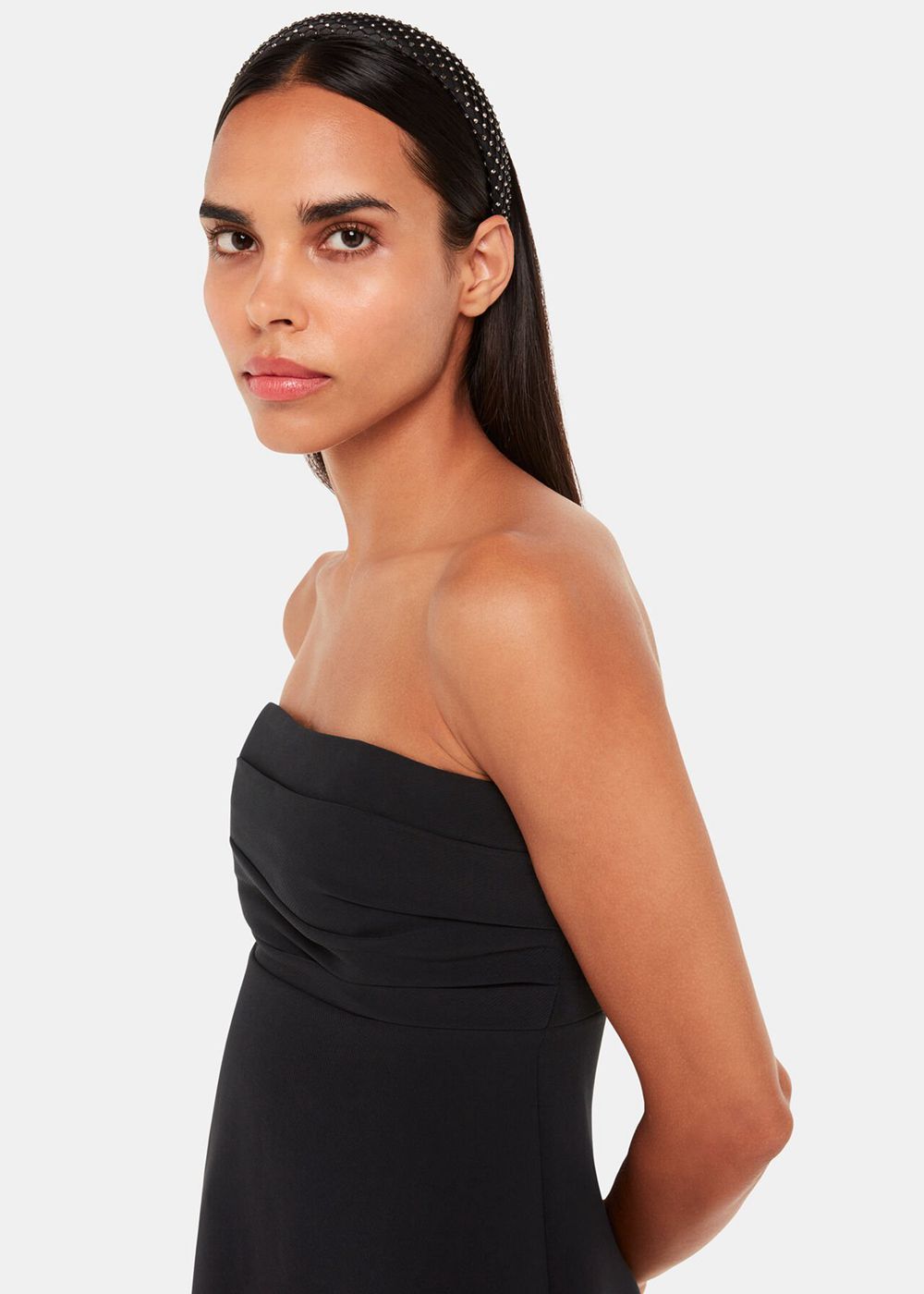 Whistles Lula Crepe Bandeau Top Black | US-92074IVRB