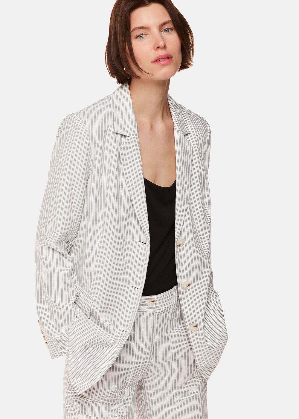 Whistles Luna Stripe Blazer White / Multicolor | US-51298WLJY