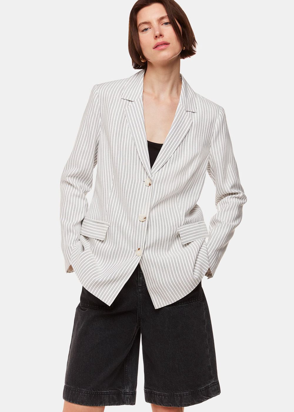 Whistles Luna Stripe Blazer White / Multicolor | US-51298WLJY