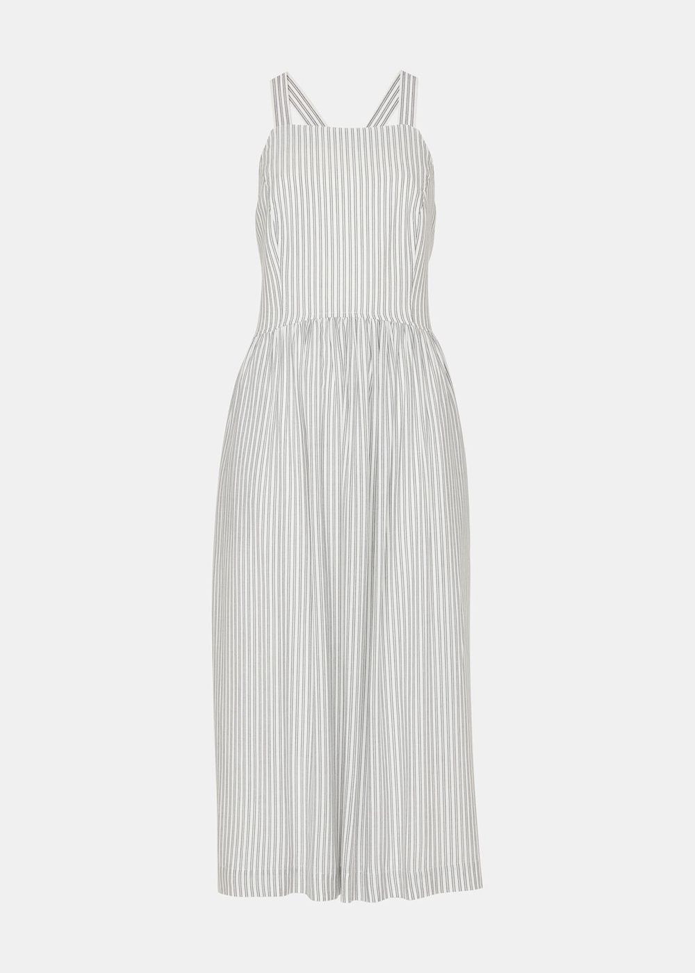 Whistles Luna Stripe Midi Dress White / Multicolor | US-70315OSEU